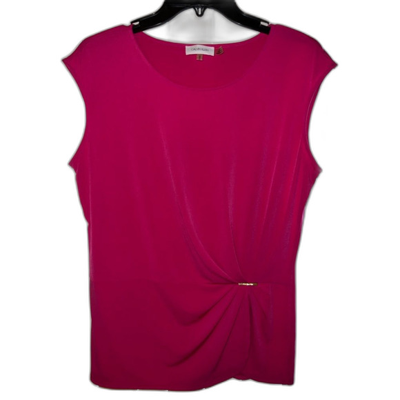Calvin Klein Fuchsia Sleeveless Blouse - Picture 1 of 4